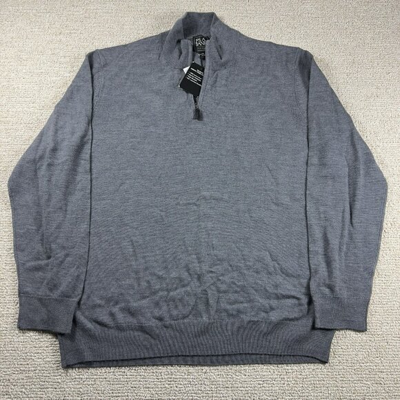 Jos A Bank 1/4 Zip Mock Neck Pullover Sweater Gray Men’s Size 2XLT - Picture 1 of 7